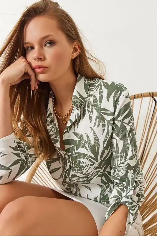 Floral Pompom Button-Up Shirt