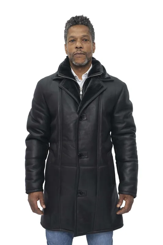 Warm Shearling Sheepskin Leather Coat-Ilford