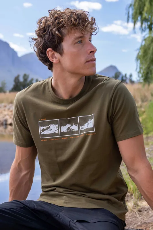 3 Peaks' Breathable Lightweight Casual Short Sleeve Cotton Tee - Mountain Warehouse