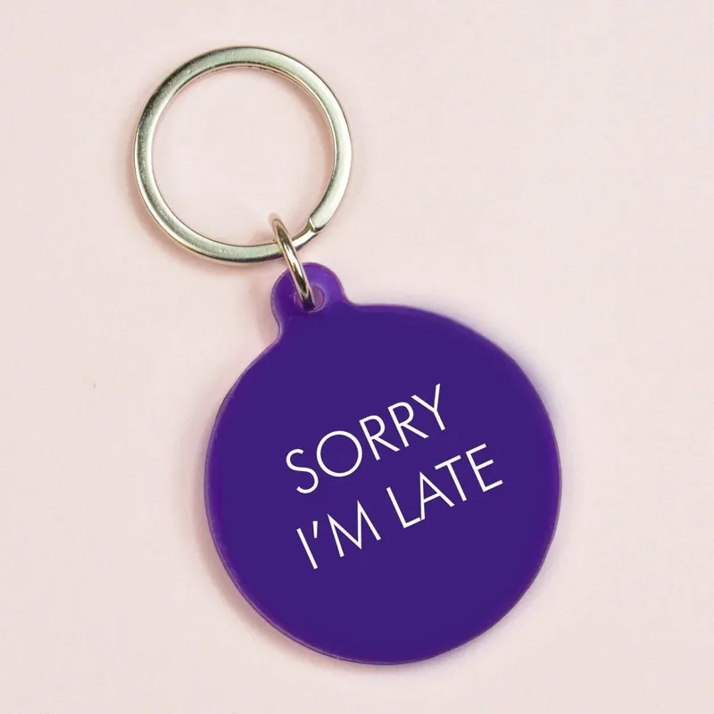 Sorry I'm Late Keyring - Flamingo Candles