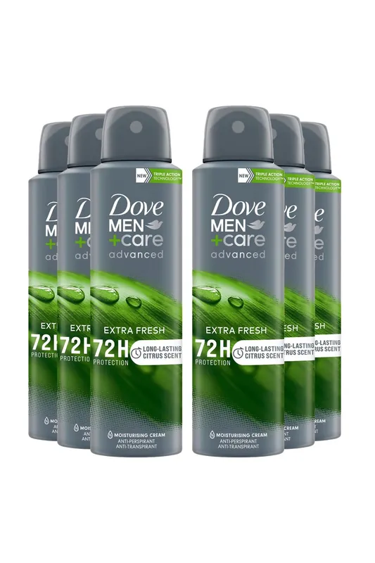 6x Men+Care 'Antiperspirant' Deo Extra Fresh, 150 ml - Dove