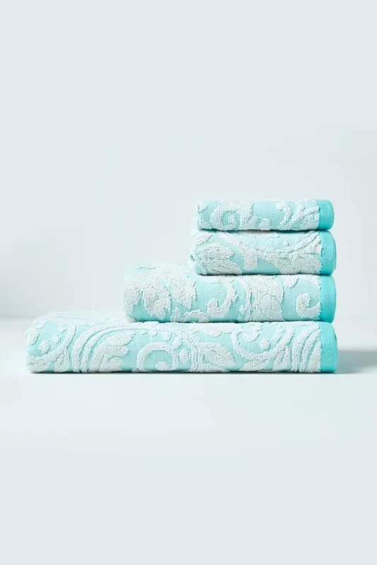 Damask 100% Turkish Cotton 600 GSM Towel - Homescapes