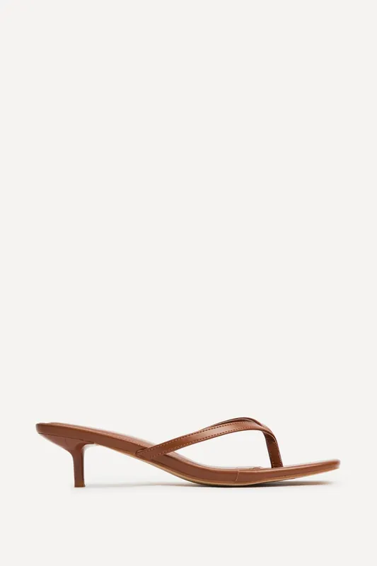 Stassie Tan Mule Heels - Linzi