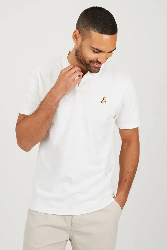 Embroidered V-Neck Polo Shirt