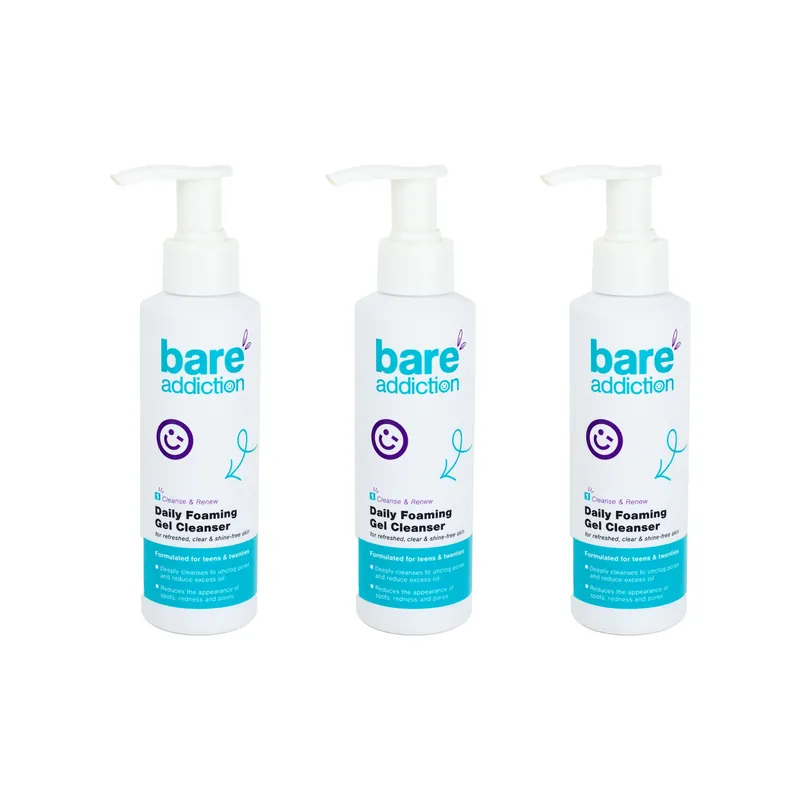 Bare Addiction Daily Foaming Gel Cleanser (3-Pack)