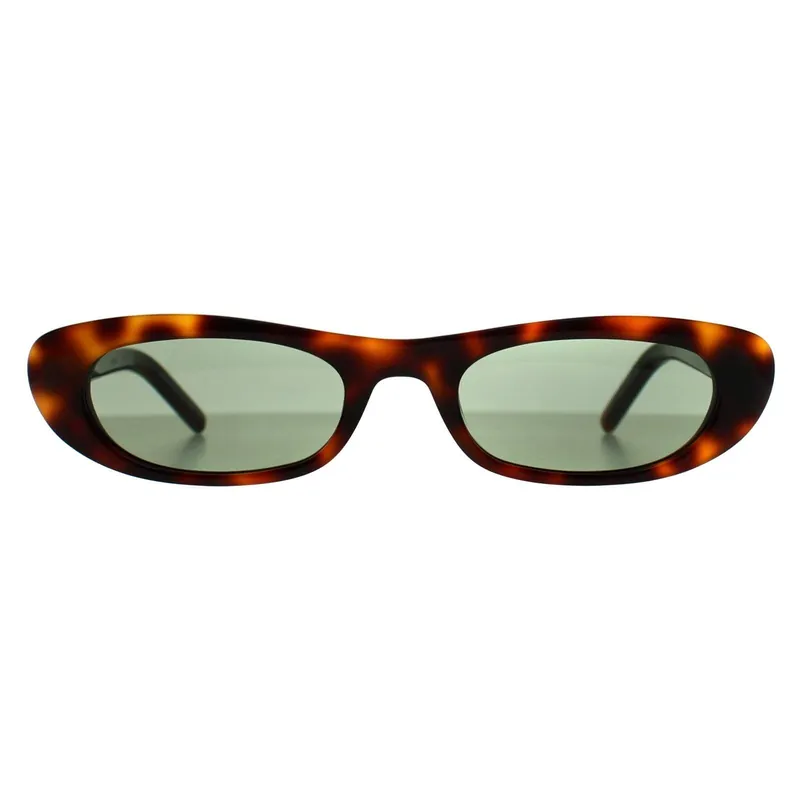 Rectangle Shiny Dark Havana Green SL557 - Saint Laurent
