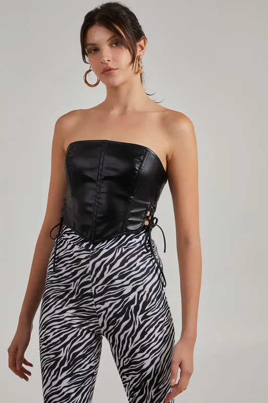 Premium Leather Look Corset - Pink Vanilla