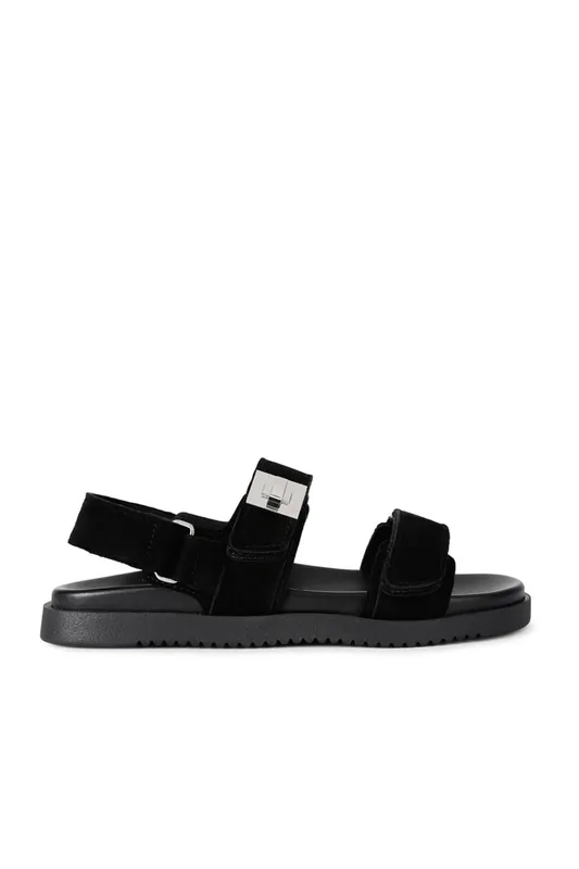 'Mona Sandal Black' Suede Sandals - STEVE MADDEN
