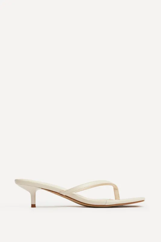 Stassie Ivory Mule Heels - Linzi