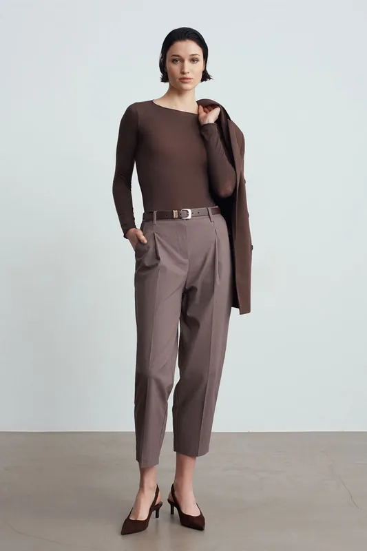Belted Straight-Leg Trousers
