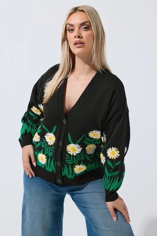 Floral Knitted Cardigan - Yours