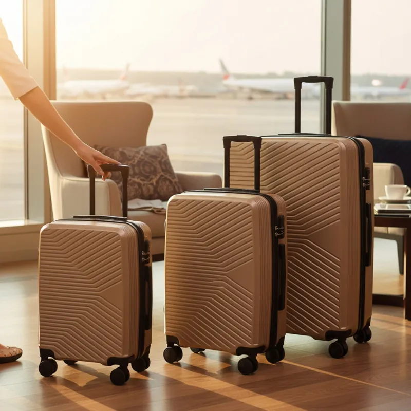 Hardshell Suitcase Robust 8 Wheel Cabin Luggage Case - Belgium