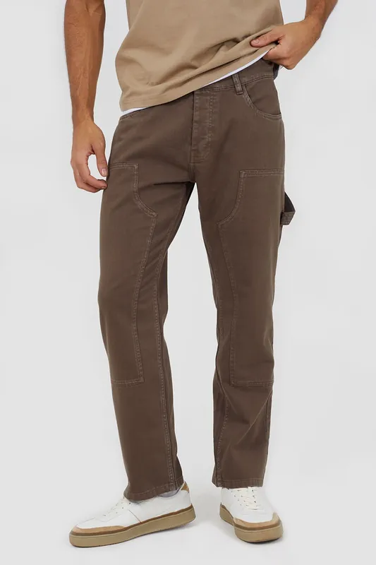 Cotton Slim Leg Carpenter Style Trousers - Brave Soul