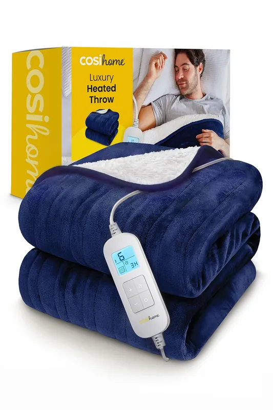 Fleece & Sherpa Electric Heated Throw - Cosi Home