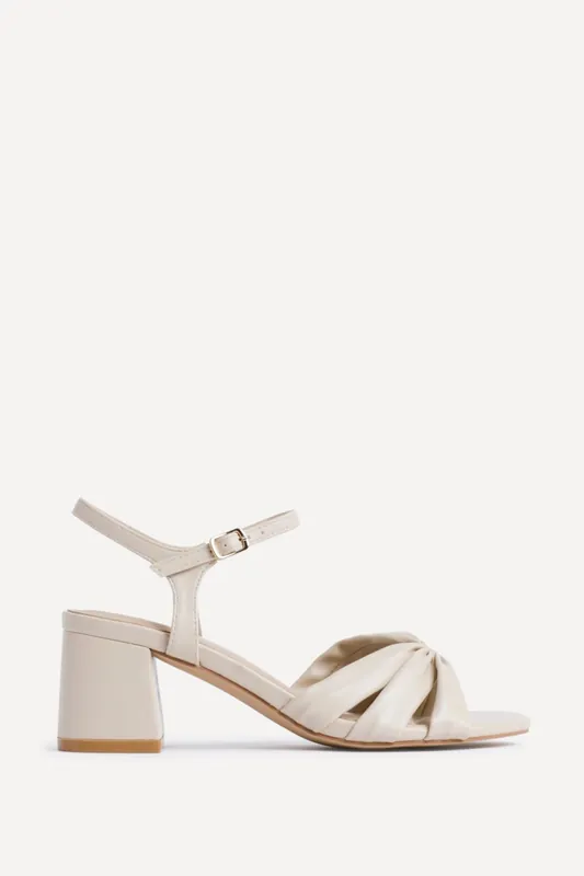 Broadway Nude Faux Leather Heeled Sandals - Linzi
