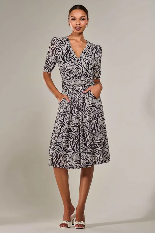 Mesh Half Sleeve Midaxi Dress - Jolie Moi