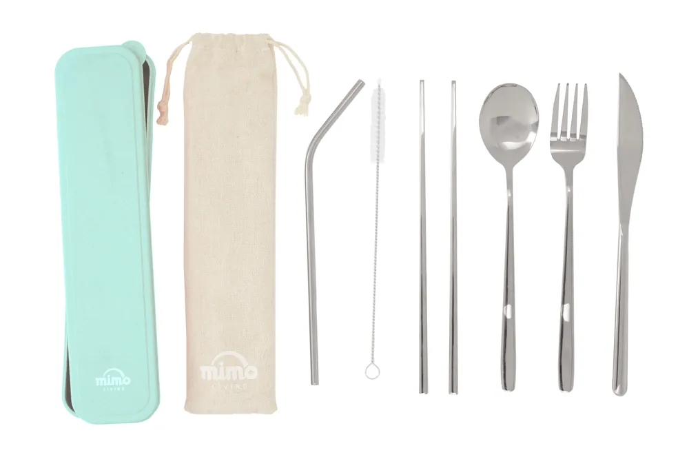 6 Pc Straw Cutlery Set with Box, Spoon and Fork Set, Serving Fork & Spoon, Unique Cutlery Set - Orsina