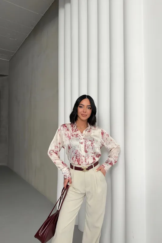 Printed Crepe Buttoned Shirt - MyFashion