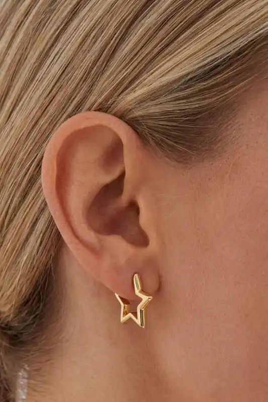 18K Gold Plated Star Earrings - Serla