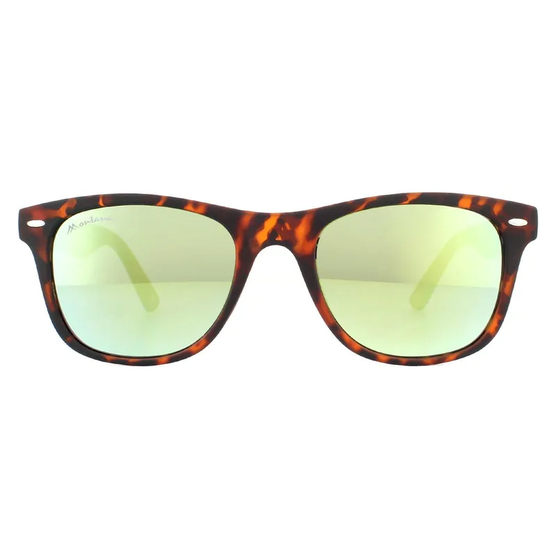 Rectangle Matte Turtle Brown Rubbertouch Gold Pink Sunglasses - montana
