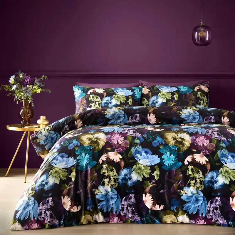 Elena Floral Duvet Cover Set With Pillow Case Bedding Bed Linen - Portfolio Home