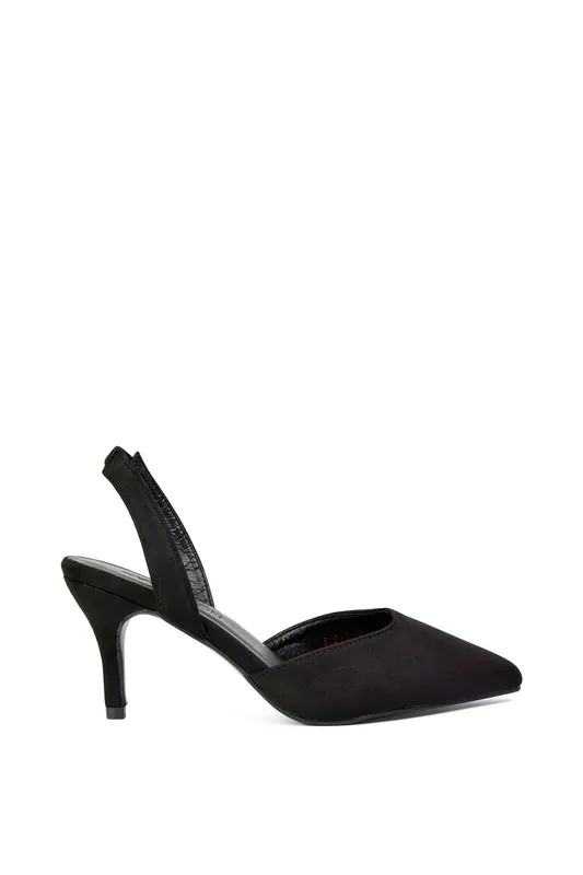 Imogen' Pointed Toe Sling Back Stiletto Mid Heel Court Shoes - XY London