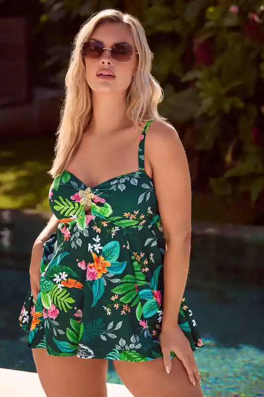 Tropical Print Tankini Top - Yours