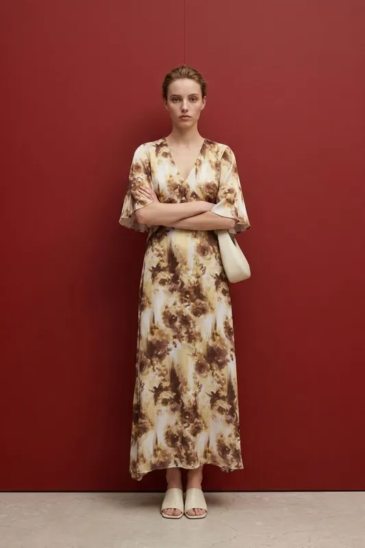 Abstract Print Midi Dress - MyFashion