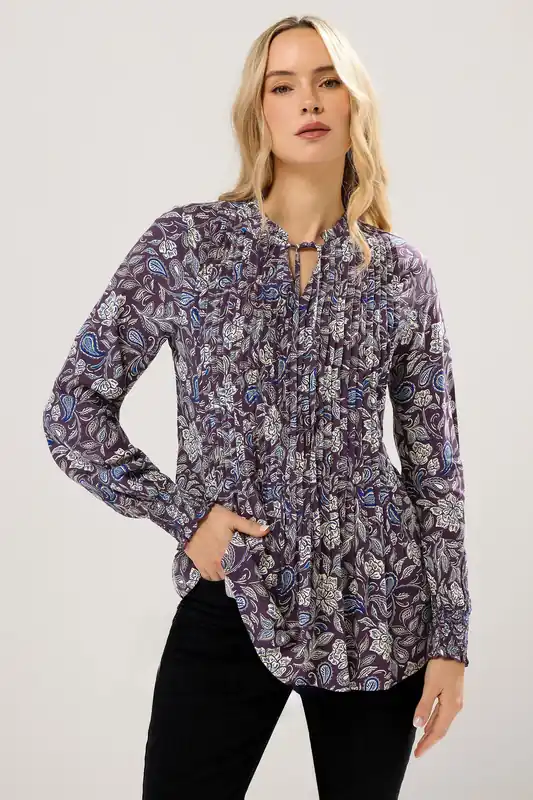 Tall Tie Neck Pintuck Blouse - Long Tall Sally
