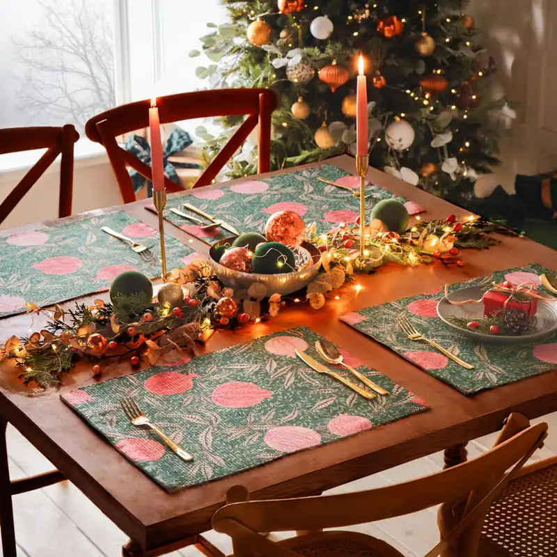 Pomegranate Washable Set of 4 Abstract Placemats - Paoletti
