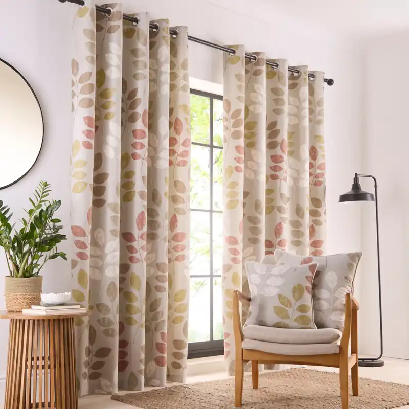 Springfield Leaf Fully Lined Eyelet Curtain Set - Portfolio Home