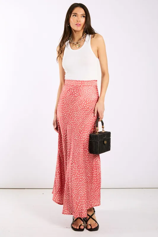 Pink Animal Satin Midi Skirt - Needs No Label