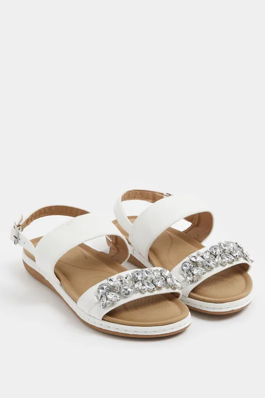 Diamante Stone Embellished Sandals In Extra Wide EEE Fit - Yours
