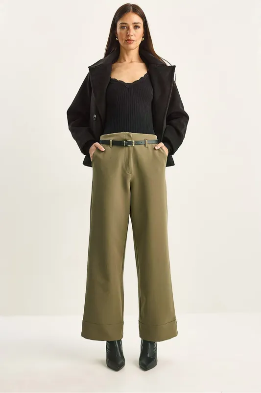 High Waist Wide Leg Pants - Bianco Lucci