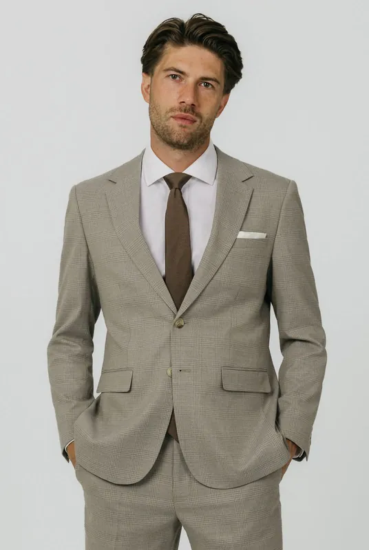 Natural Check Suit Jacket - Dobell