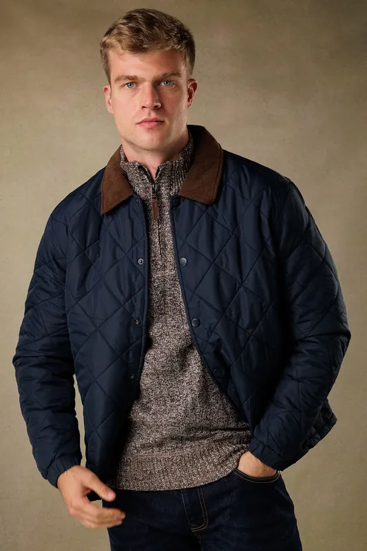 Quilted Coach Jacket with Cord Collar - Brave Soul