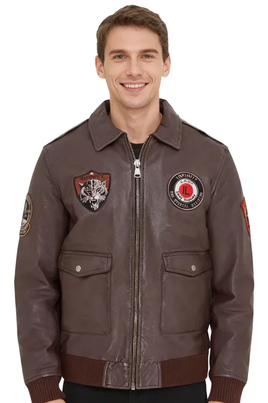 Flying Leather Bomber G-1 Aviator Collar Jacket - Hudson