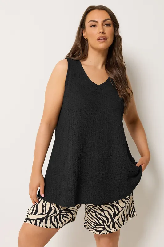 Crinkle V-Neck Cami Vest Top