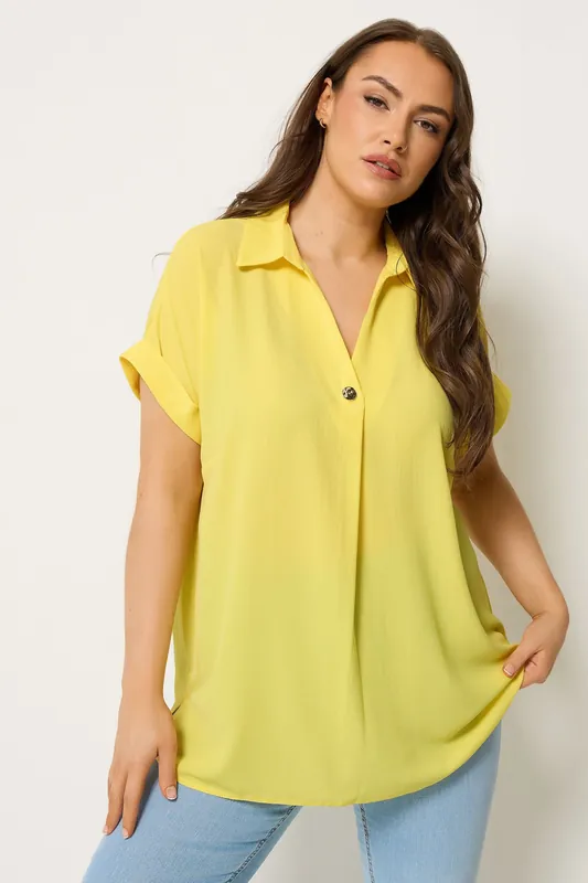 Button Half Placket Blouse - Yours
