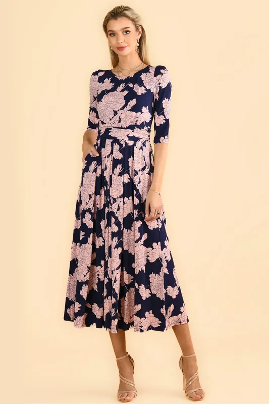 Karla 3/4 Sleeve Jersey Maxi Dress - Jolie Moi