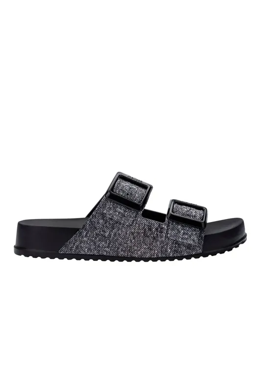 Cozy M Lover Denim Buckle Closure Jelly Sliders - Melissa Shoes