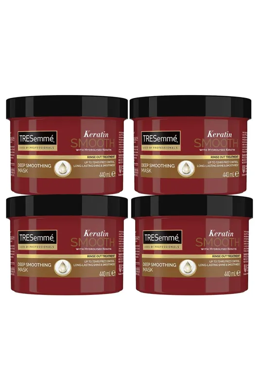 Keratin Smooth Deep 'Smoothing Mask' with Hydrolysed Keratin, 4 Pack of 440ml - Tresemme