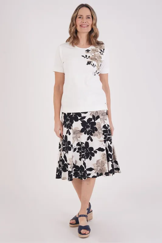 Dahlia Print Skirt -Short