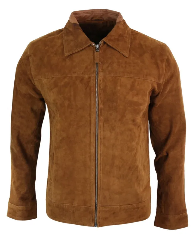 Suede Leather Classic Zip Jacket - TruClothing