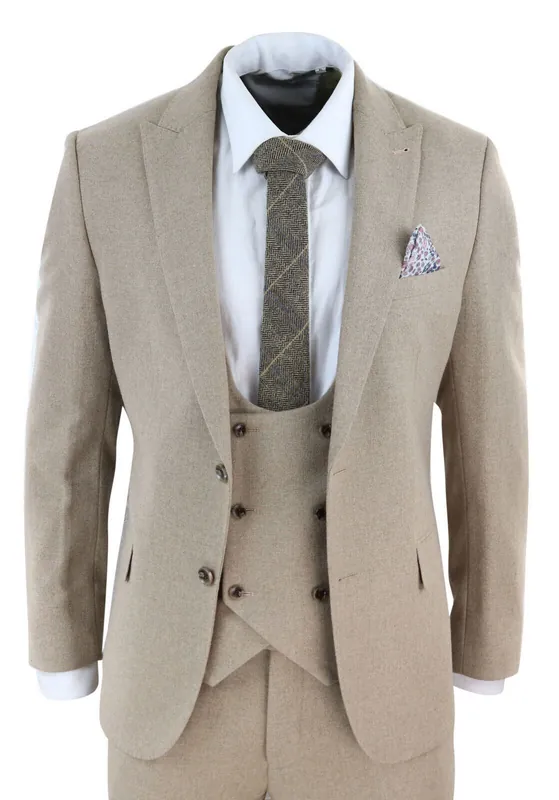 Tweed 3 Piece Formal Wedding Suit - Infinity Leather