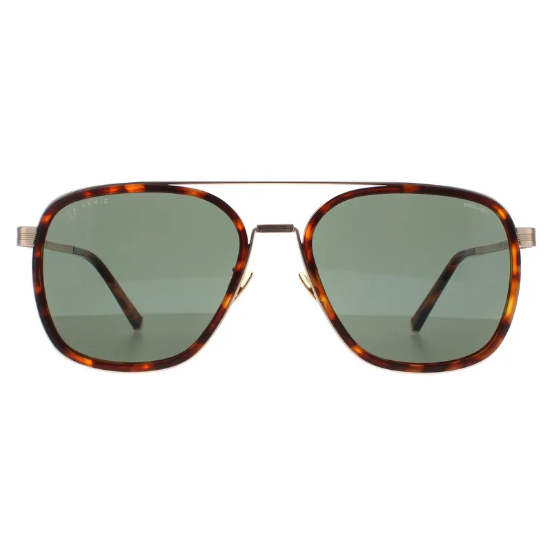 Aviator Shiny Red Havana Green SPLC49 Lewis 21 Sunglasses - Police
