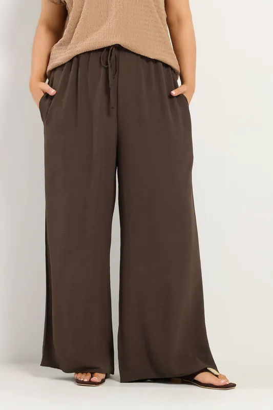 Twill Wide Leg Trousers - Yours