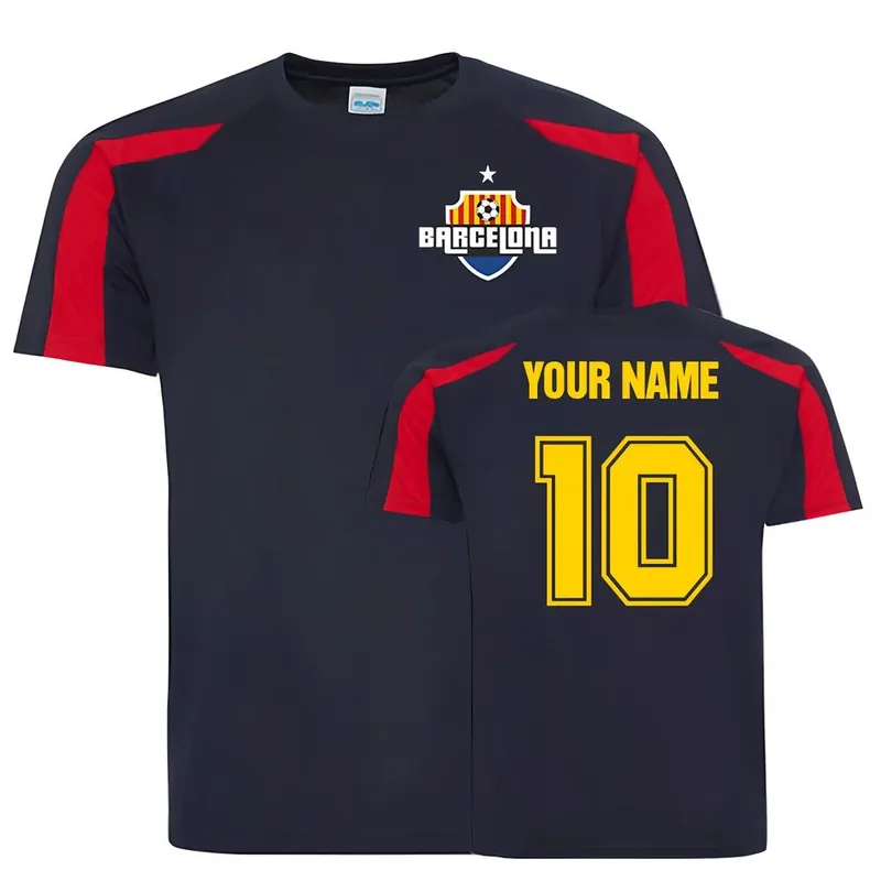 Mens Your Name Sports Training Jersey Navy - FC Barcelona