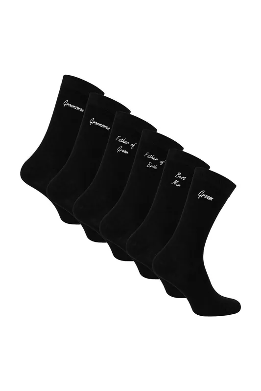 6 Pairs Wedding Socks in Black and Navy with a Giftbox - Sock Snob