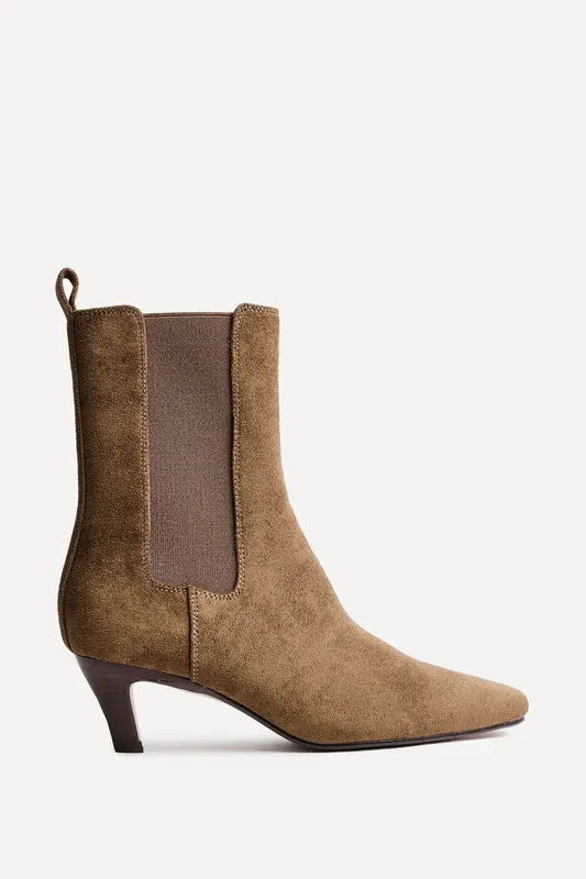 Ritual Sand Faux Suede Kitten Heel Chelsea Boot - Linzi